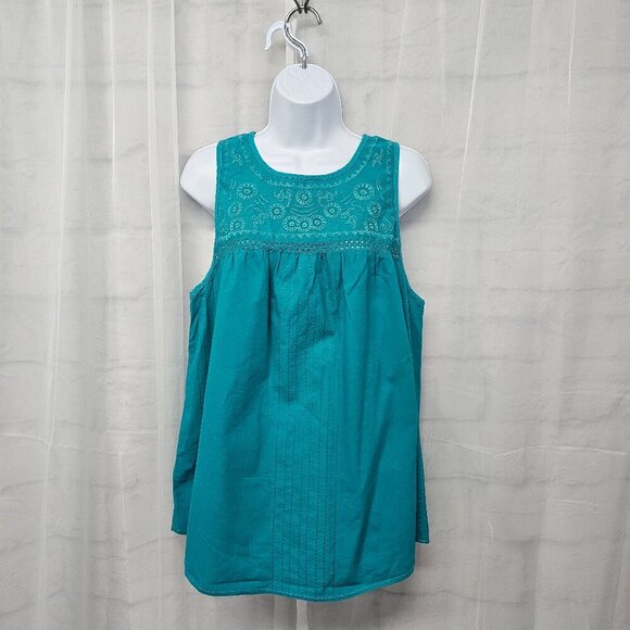 Falls Creek Blue Embroidered Tank Boho Hippie Festival Multiple Sizes - Picture 1 of 13